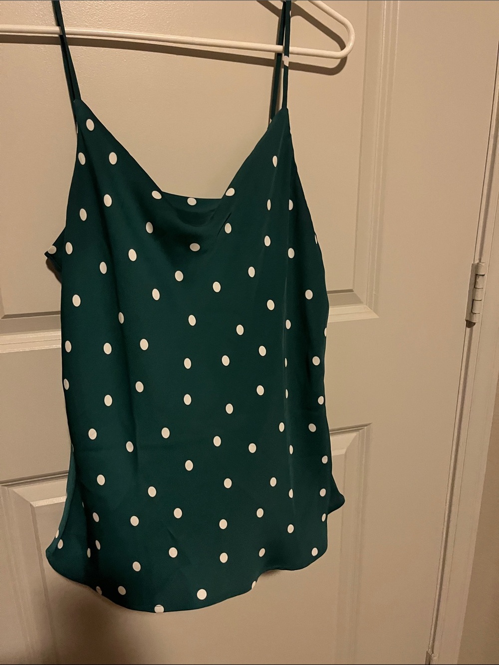 LOFT Teal Polka Dot Cowl Neck Camisole
